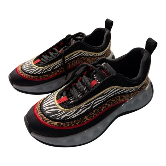 Steve Madden Fury Animal Print Mixed Print Fashion Sneakers Size 7.5 Bold Print - Picture 9 of 12